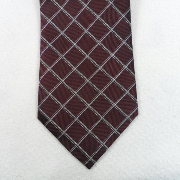 Vintage RBM Tie Pure Silk  Necktie Neck wear Red and White Geometric Square 58 x 3.75 Vintage Tie Shop T595