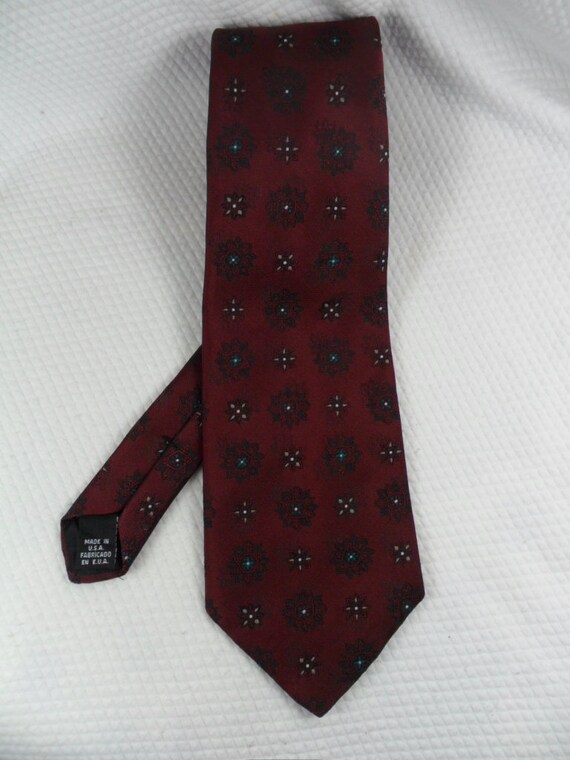 Vintage Tie - Towncraft Tie -USA -Polyester-Burgu… - image 4