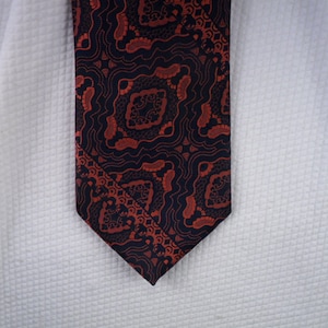 Vintage Liebert Tie: Red and Black Swirl Polyester Necktie
