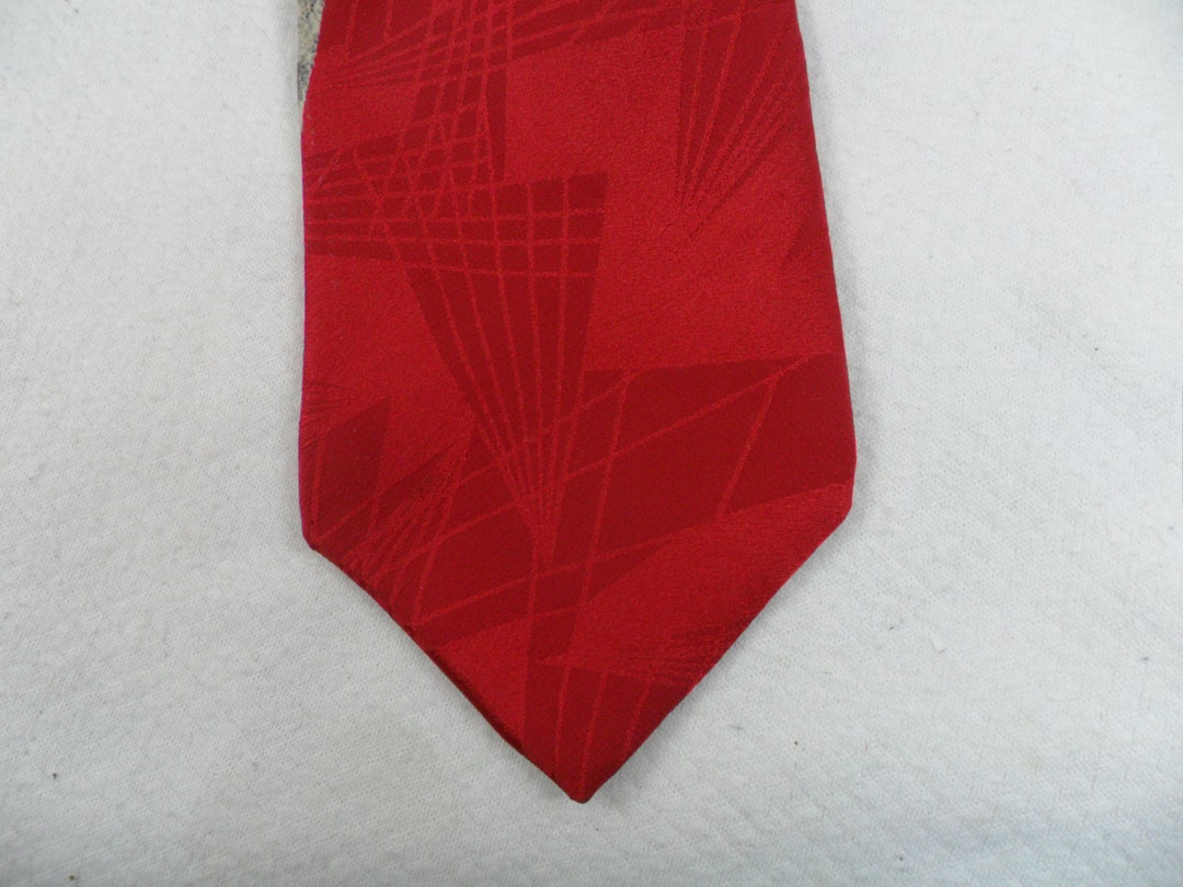 Vintage Zylos George Machado Tie USA Silk Abstract Red and - Etsy