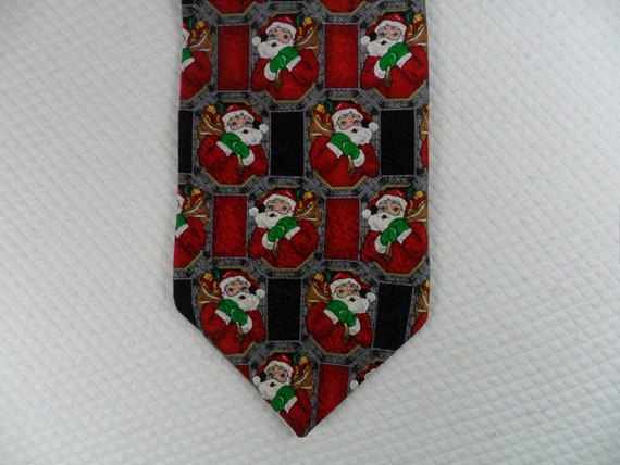 Vintage JC Pennys Holidays Christmas Tie USA  Pur… - image 1