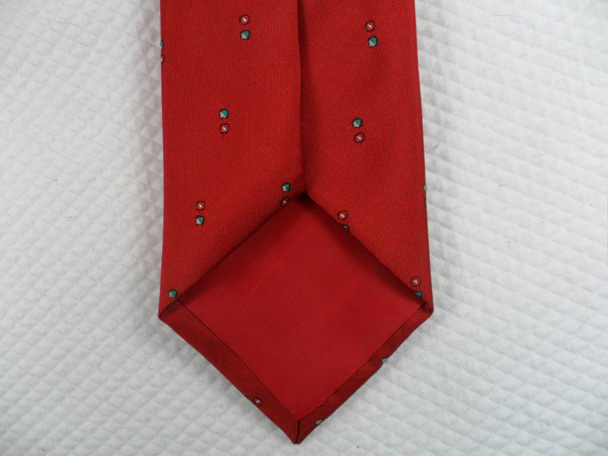 Vintage Botany 500 Tie USA Signature Polyester Silk Red Neck