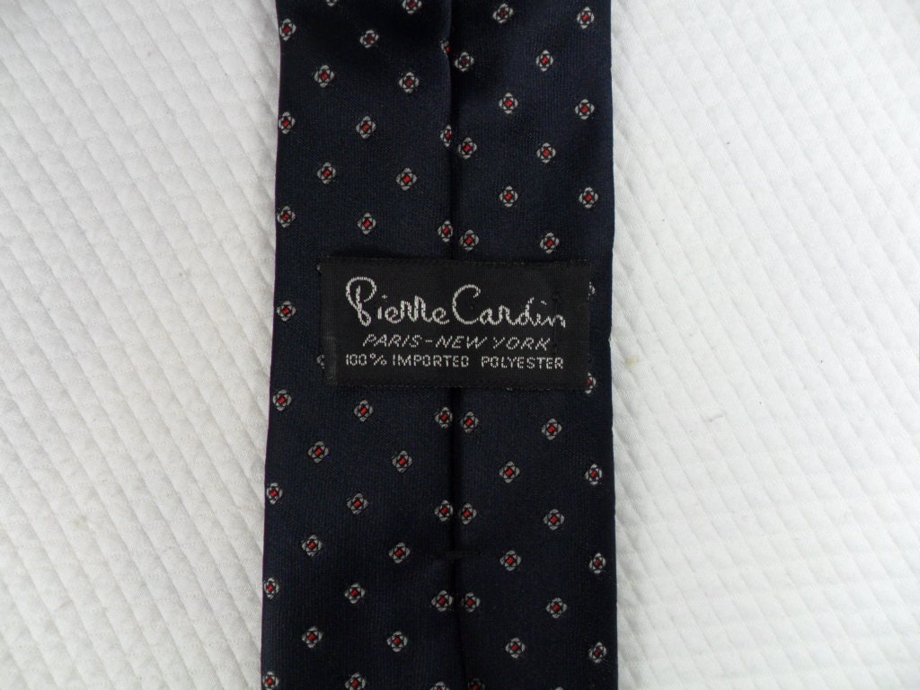 Vintage Pierre Cardin Tie Imported Polyester Blue and Red