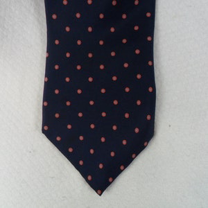 Vintage Lands End Tie USA Pure Silk Navy and Red Geometric Dot  Necktie 56 x 3.75 Vintage Tie Shop T1137
