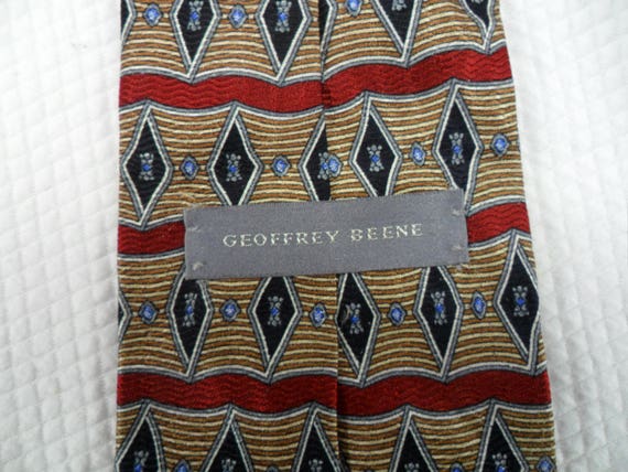 Vintage Geoffrey Beene Tie   made in USA 100% Sil… - image 4