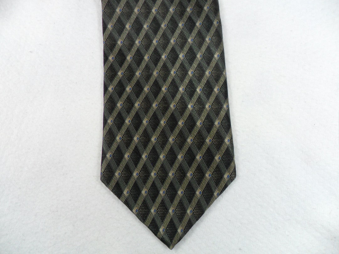 Vintage Crofts and Barrows Tie USA Pure Silk Black and Gold - Etsy