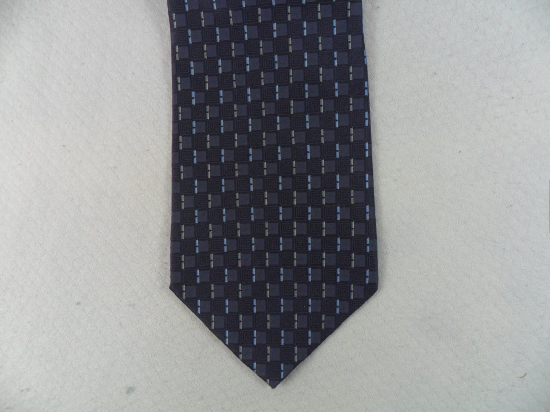 Vintage Cezani Tie Pure Silk Purple and Silver Geometric - Etsy