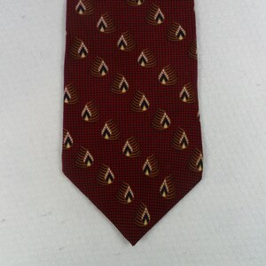 Vintage Graham and Lockwood London England Tie Pure Silk Red and Gold Geometric  Necktie 56 x 4 Vintage Tie Shop T315