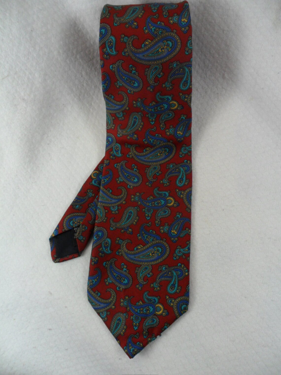 Vintage John Ashford Tie USA Made Pure Silk From Italy Red and - Etsy