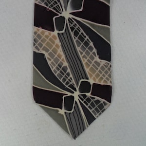 Vintage Robert Daskal Silk Tie: Hand-Painted Abstract Necktie