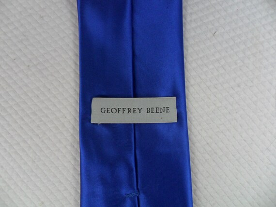 Royal Blue tie Vintage Geoffrey Beene Tie USA Sol… - image 3