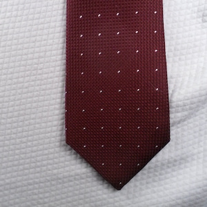 XL Vintage Tie,  Charles Tyrwhitt of London Tie, Pure Silk Tie,  Red Geometric White Micro Dot, Gift for Him 60 x 3.25 Vintage Tie Shop T723