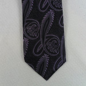 Vintage Paul Fredrick Tie USA  Made Pure Silk  Purple Geometric Paisley  Fashion Necktie 56 x 3.25 Vintage Tie Shop T481