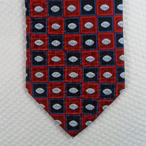 Vintage Phzer Silk Tie: Red, Blue Geometric Neckwear