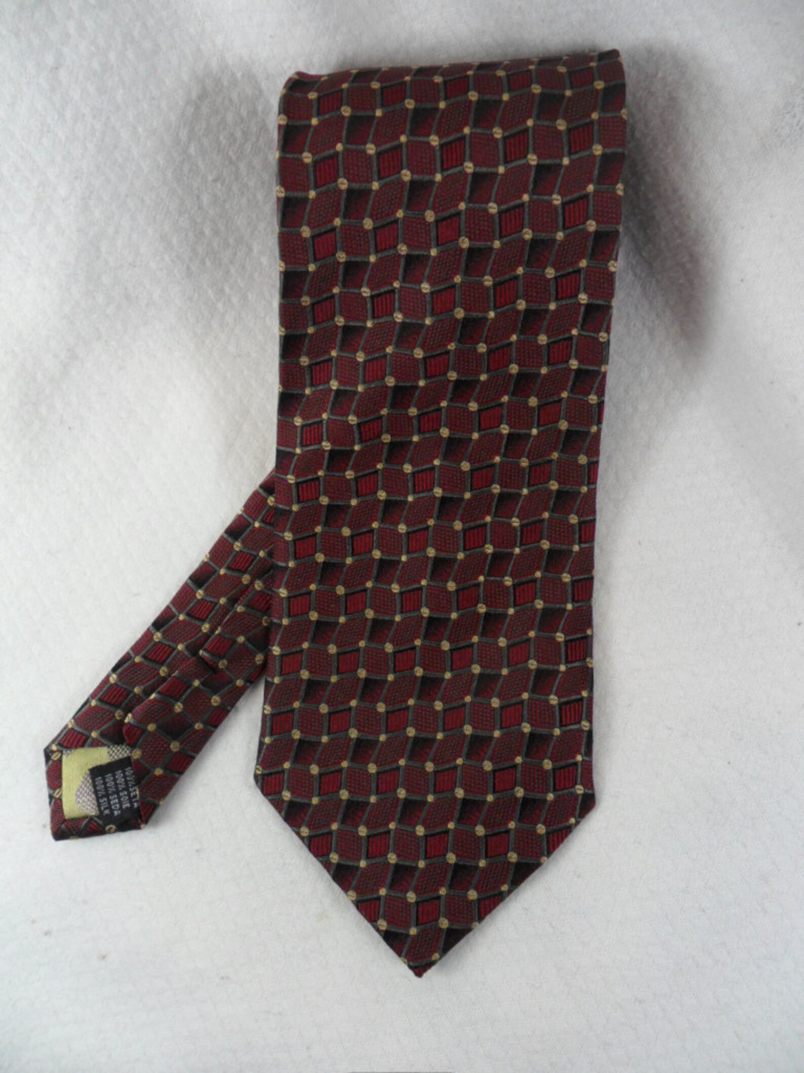 Vintage Roberto Villini Tie Pure Silk Geometric Fashion - Etsy