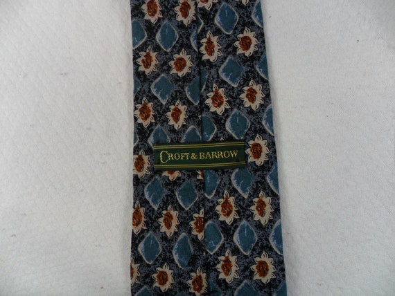 Vintage Croft and Barrow Flower Tie USA Pure Silk… - image 3