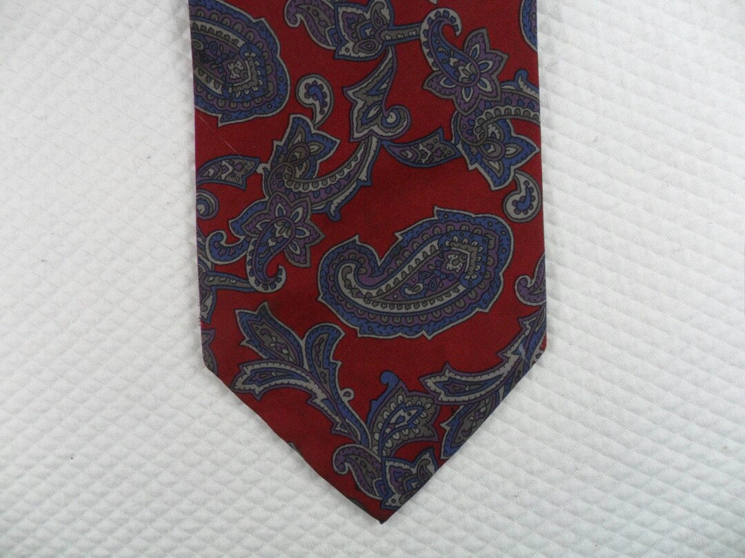 Vintage Essex Row Tie Dominican Republic Polyester Red and - Etsy