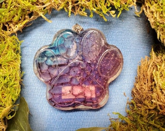 Paw Print Holiday Ornament with REAL Ethically Collected Snake Shed Sun Catcher, Monty the Ball Python, Unique Gift Set, Christmas Ornament