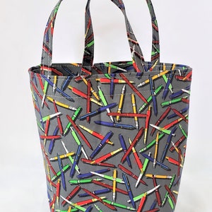 Pen Print Fabric Tote Bag: Journalist Writer Gift