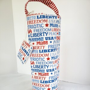 Patriotic Wine Gift Bag: Liberty & Freedom Beverage Holder