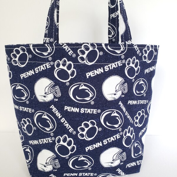 Penn State gift bag with handles, small size fabric tote, gift wrapping for student, Nittany Lion
