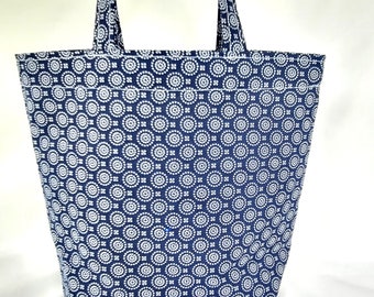 fabric tote with handles, cotton gift bag, multi-purpose bag, bookbag, reusable eco-friendly, project bag, 7" tall x 9" wide