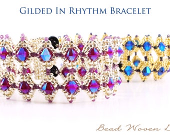 Gilded In Rhythm bracelet tutorial: PDF and Video instructions