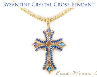 Byzantine Crystal Cross Pendant tutorial: PDF