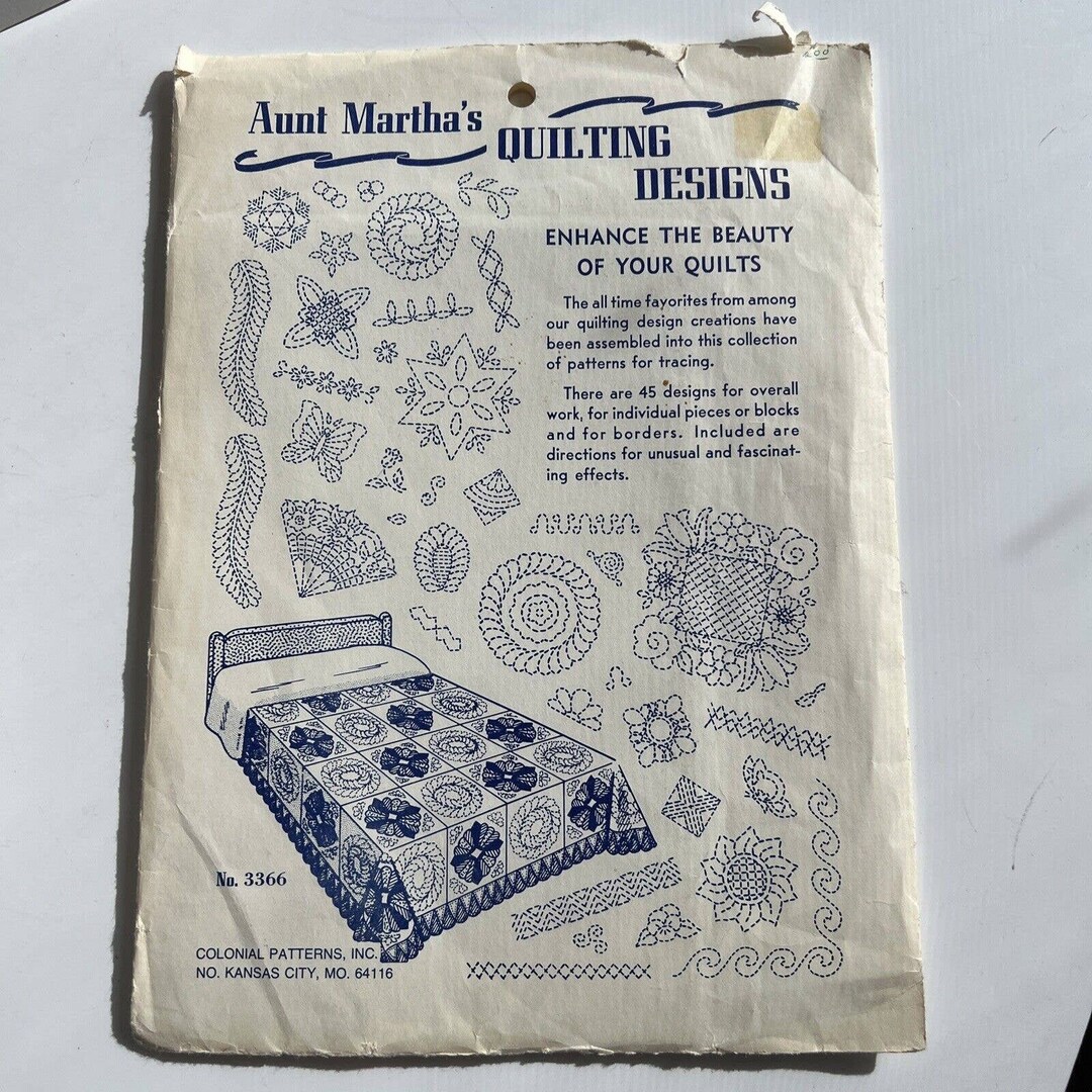 Vintage Aunt Martha's Quilting Designs No 3366 Colonial Patterns - Etsy