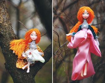 Spring Woodland Fairy Art doll by Chydiki Polymer Clay Sculpture Posable Fairy doll Handmade OOAK Fairy Figurine