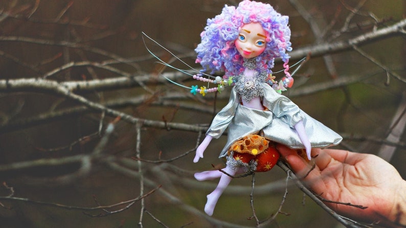 Spring Woodland Fairy Art doll by Chydiki Polymer Clay Sculpture Posable Fairy doll Handmade OOAK Fairy Figurine