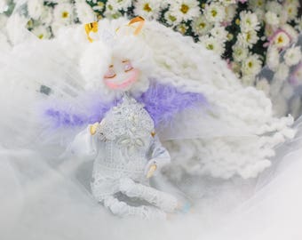 Bridal shower gift wedding gift for bride Playroom decor Wedding doll Whimsical Doll OOAK fairy doll Fantasy doll angel doll