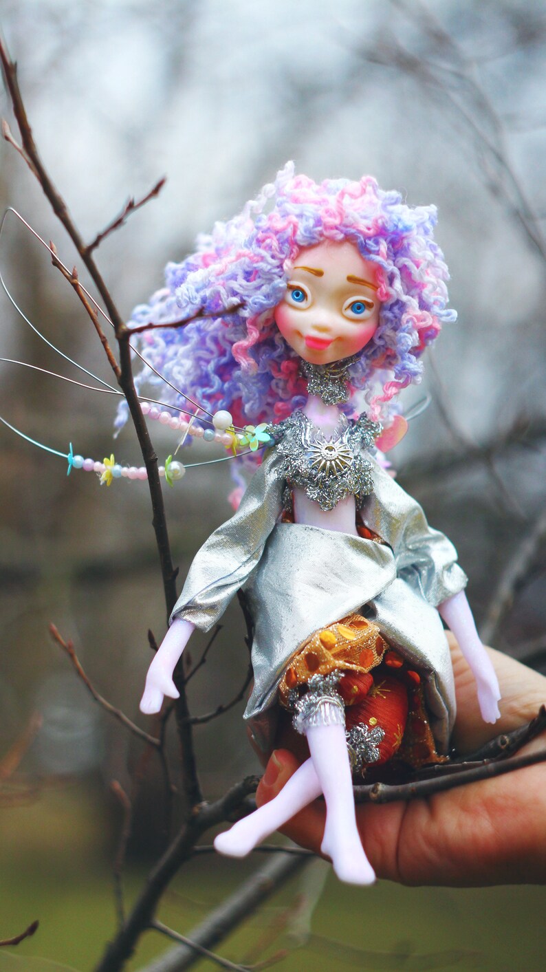 Spring Woodland Fairy Art doll by Chydiki Polymer Clay Sculpture Posable Fairy doll Handmade OOAK Fairy Figurine