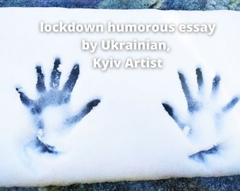 Lockdown humorous essay. Poetry Postcard. Ukraine Digital File. PDF print with Ukrainian Art poetry and photography