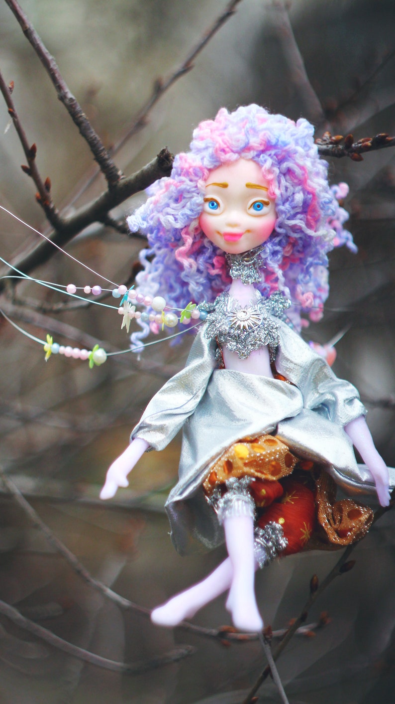 Spring Woodland Fairy Art doll by Chydiki Polymer Clay Sculpture Posable Fairy doll Handmade OOAK Fairy Figurine