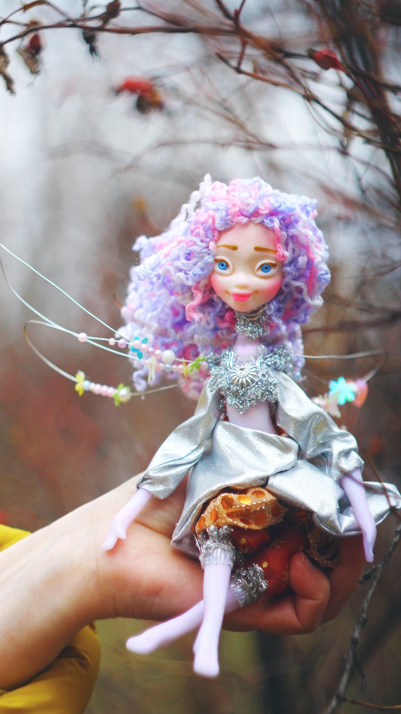 Spring Woodland Fairy Art doll by Chydiki Polymer Clay Sculpture Posable Fairy doll Handmade OOAK Fairy Figurine