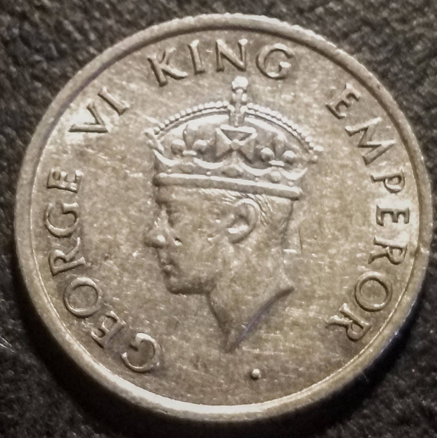 1946 India Quarter Rupee King George WW II Super World Coin
