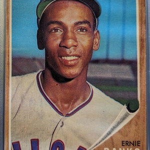 Authentische 1962 Topps #25 Ernie Banks Chicago Cubs PSA 3 original authentische Baseballkarte 1.00 Versand HOF