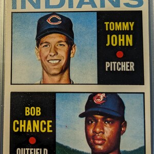 Authentische Topps 1964 #146 Tommy John RC Rookie Card Dodgers Indians Sox PSA 5.5 solide Qualität Super Eye Appeal original Baseball Karte Vintage