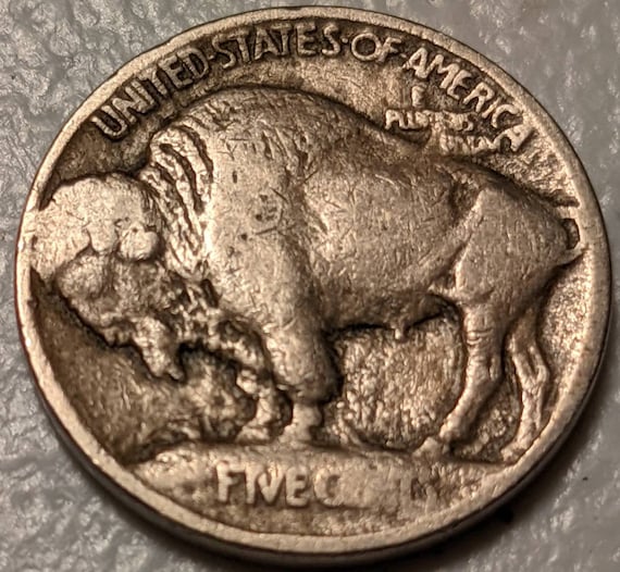 Vintage 1913 Type 1 Buffalo Nickel Five Cent Indian Piece