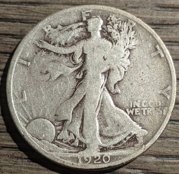 A Solid Grade 1920-S Silver Walking Liberty Half Dollar Vintage