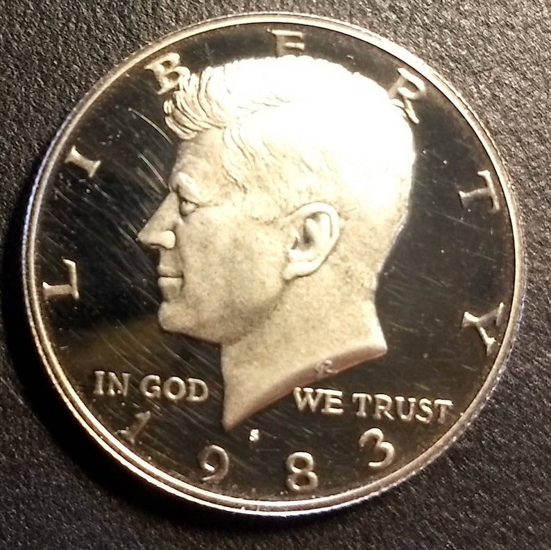 Coin 1.00 Shipping Proof 1983 S Higher Grade Vintage Kennedy Half Dollar Fifty cent Jfk from roll U.S