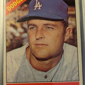 Autentica carta da baseball antica originale Topps 1966 #430 Don Drysdale Los Angeles Dodgers PSA 4.5 Solid grade gradevole per gli occhi