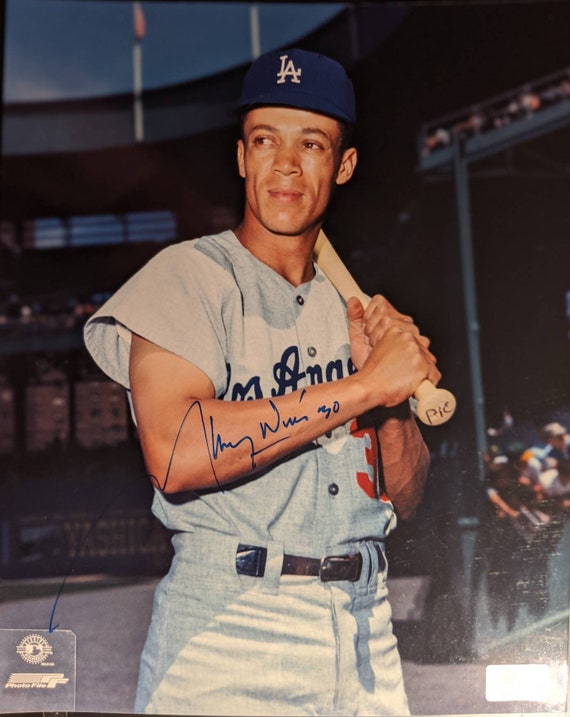 Maury Wills Dodgers Vintage Autographed Major League Authentic