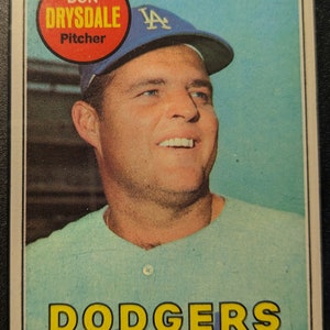 Authentische 1969 Topps #400 Don Drysdale Los Angeles Dodgers SGC 5 Antique Vintage Super Eye Appeal original authentische Baseballkarte 1.00 Ship
