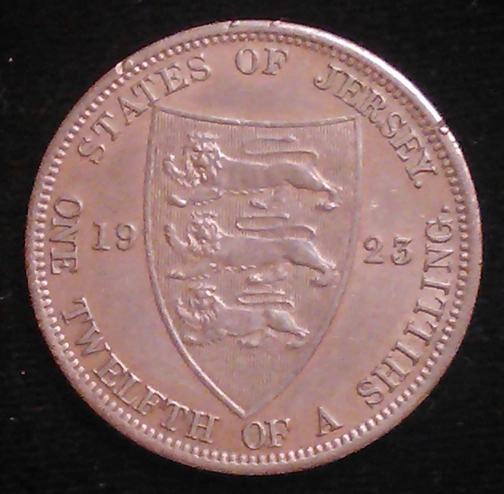 アンティーク ヴィンテージ 希少 1923 ジャージー 1/12 シリング 英国