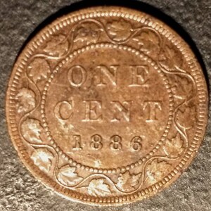 Scarce 1896 Key Date Queen Victoria Large One Cent Canada Nicer Grade Coin Old Canadian piece Vintage antique  1.00 Shipping