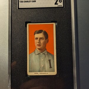 Authentische Original 1909-11 T206 Charley Carr SGC 2 Sweet Caporal Back White Border Tobacco Baseball Karte Antique Vintage