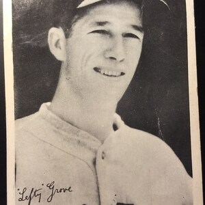 1936 Lefty Grove knappen nationalen Chicle feinen Stift Prämien Boston rot Sox Vintage original authentischen Baseball Karte 1,00 Versand