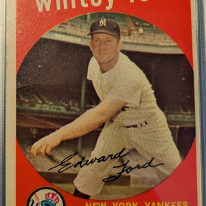 Authentische 1959 Topps # 430 Whitey Ford New York Yankees PSA 4 Graded Baseball Card HOF Solid Grade Super Eye Appeal